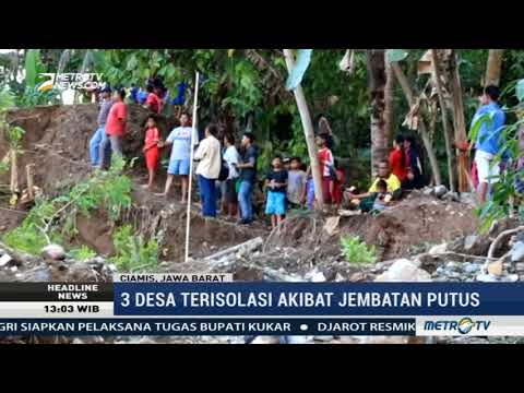 Berita Terbaru 8 Oktober 2017 – Jembatan Putus, Tiga Desa di Ciamis Terisolasi