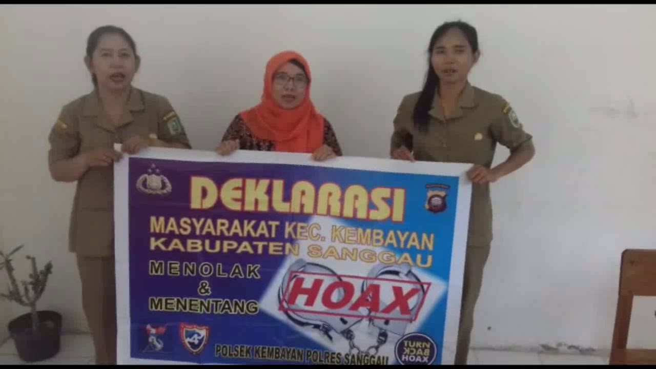 Guru Smpn3 Kembayan Dan Warga Desa Tunggal Bhakti  Menentang Berita Hoax