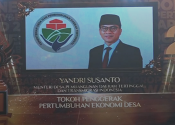 Mendes Yandri Susanto Raih Penghargaan ABPEDNAS Award IV Sebagai Tokoh Penggerak Pertumbuhan Ekonomi Desa di Ajang IPBA XIX 2025