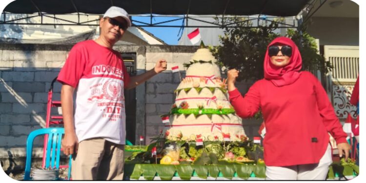 Pesan Penting Pada Kartar dan Tumpeng Raksasa Hiasi Kemeriahaan HUT-RI 80 Bukit Bambe Gresik
