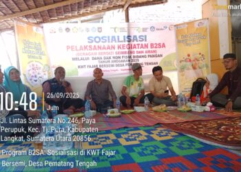 KWT Fajar Bersemi Desa Pematang Tengah Gelar Sosialisasi Program B2SA